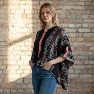 NWOT Artisan-made Colorful Oaxacan Woven Top - Easy-wearing